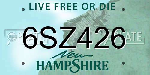 6SZ426 New Hampshire License Plate