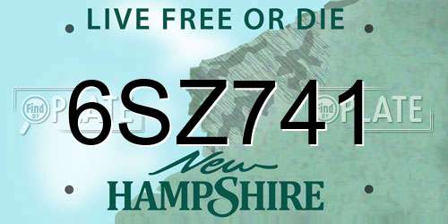 6SZ741 New Hampshire License Plate