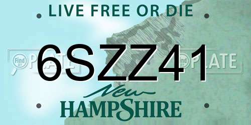 6SZZ41 New Hampshire License Plate