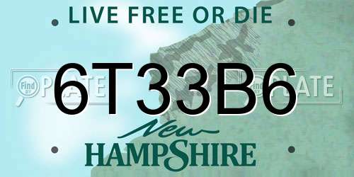 6T33B6 New Hampshire License Plate