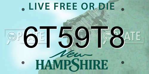 6T59T8 New Hampshire License Plate