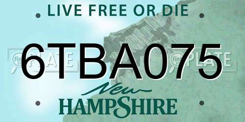 6TBA075 New Hampshire License Plate