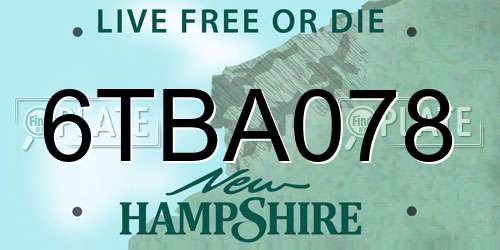 6TBA078 New Hampshire License Plate