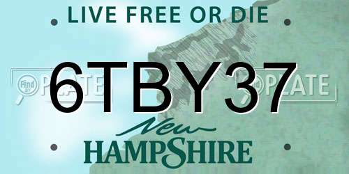 6TBY37 New Hampshire License Plate