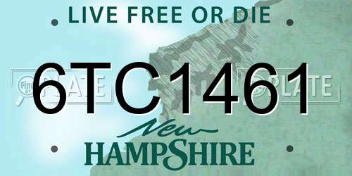 6TC1461 New Hampshire License Plate