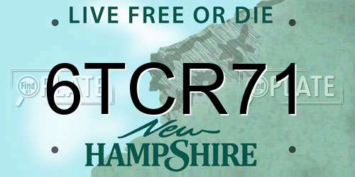 6TCR71 New Hampshire License Plate