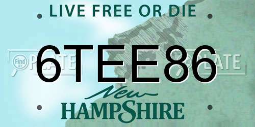 6TEE86 New Hampshire License Plate