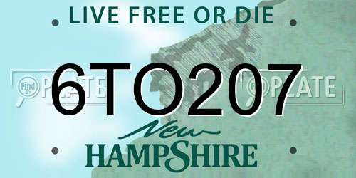 6TO207 New Hampshire License Plate