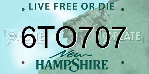 6TO707 New Hampshire License Plate