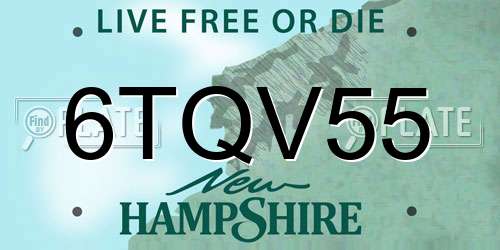 6TQV55 New Hampshire License Plate