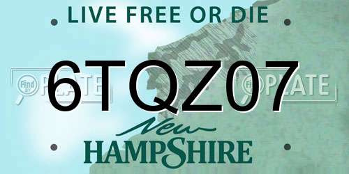 6TQZ07 New Hampshire License Plate