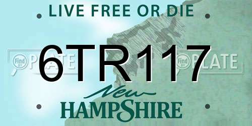6TR117 New Hampshire License Plate