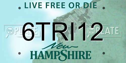6TRI12 New Hampshire License Plate