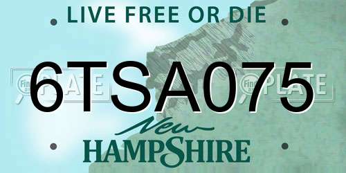6TSA075 New Hampshire License Plate