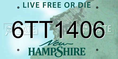 6TT1406 New Hampshire License Plate
