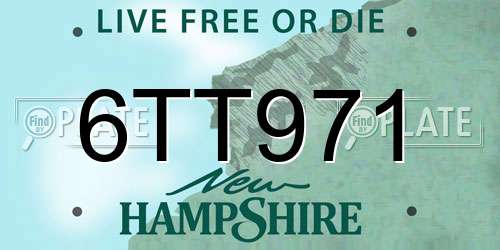 6TT971 New Hampshire License Plate