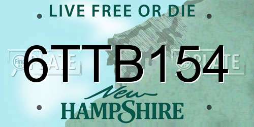 6TTB154 New Hampshire License Plate