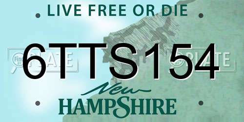 6TTS154 New Hampshire License Plate