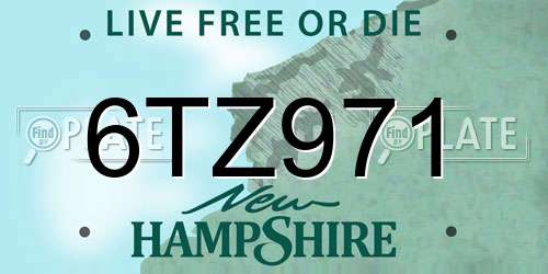 6TZ971 New Hampshire License Plate
