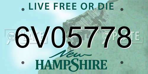 6V05778 New Hampshire License Plate