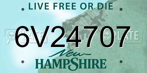 6V24707 New Hampshire License Plate