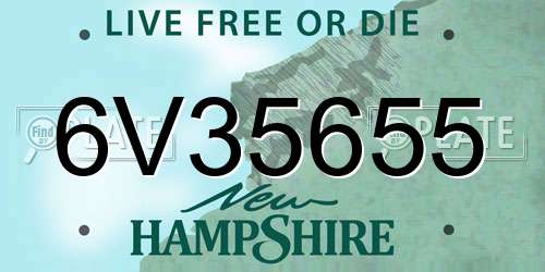 6V35655 New Hampshire License Plate