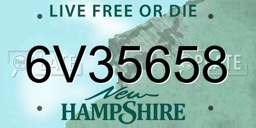 6V35658 New Hampshire License Plate