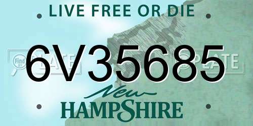 6V35685 New Hampshire License Plate