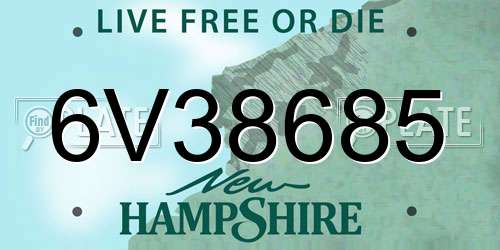6V38685 New Hampshire License Plate