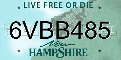 6VBB485 New Hampshire License Plate