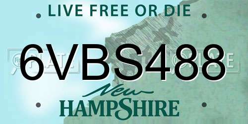 6VBS488 New Hampshire License Plate