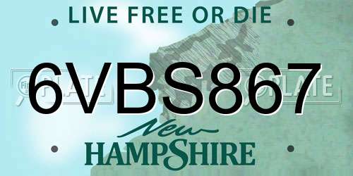 6VBS867 New Hampshire License Plate