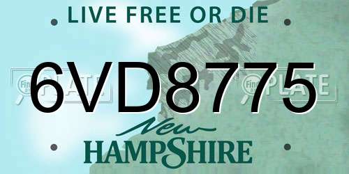 6VD8775 New Hampshire License Plate
