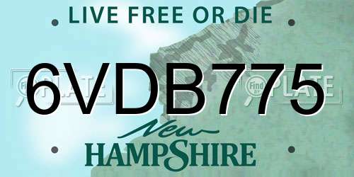 6VDB775 New Hampshire License Plate