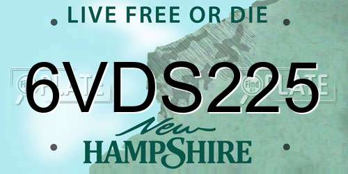 6VDS225 New Hampshire License Plate