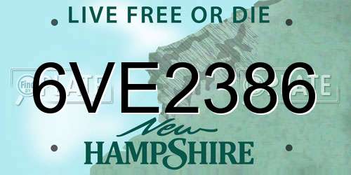 6VE2386 New Hampshire License Plate