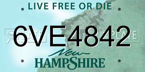 6VE4842 New Hampshire License Plate