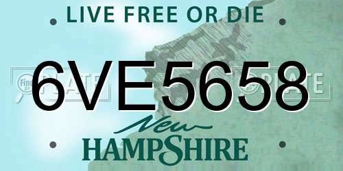 6VE5658 New Hampshire License Plate