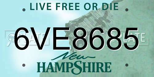 6VE8685 New Hampshire License Plate