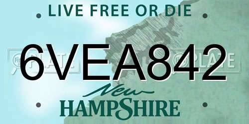 6VEA842 New Hampshire License Plate