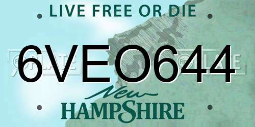 6VEO644 New Hampshire License Plate