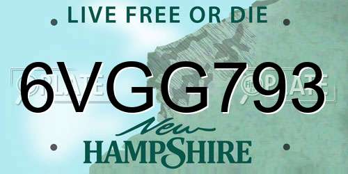 6VGG793 New Hampshire License Plate