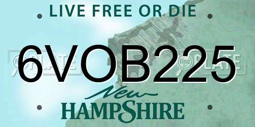 6VOB225 New Hampshire License Plate