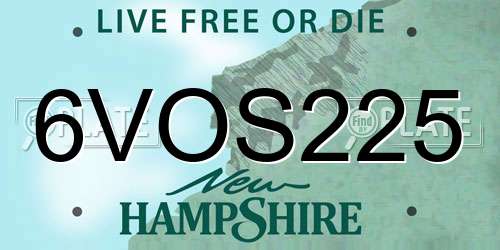 6VOS225 New Hampshire License Plate