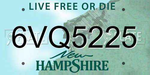 6VQ5225 New Hampshire License Plate