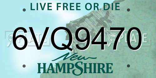 6VQ9470 New Hampshire License Plate