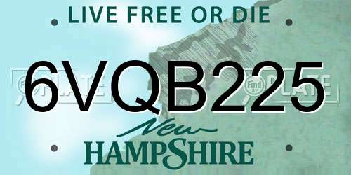 6VQB225 New Hampshire License Plate