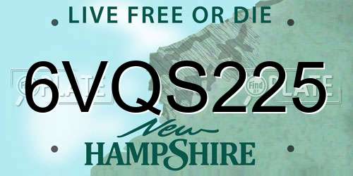 6VQS225 New Hampshire License Plate