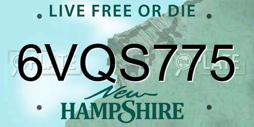 6VQS775 New Hampshire License Plate