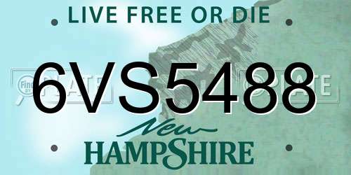 6VS5488 New Hampshire License Plate
